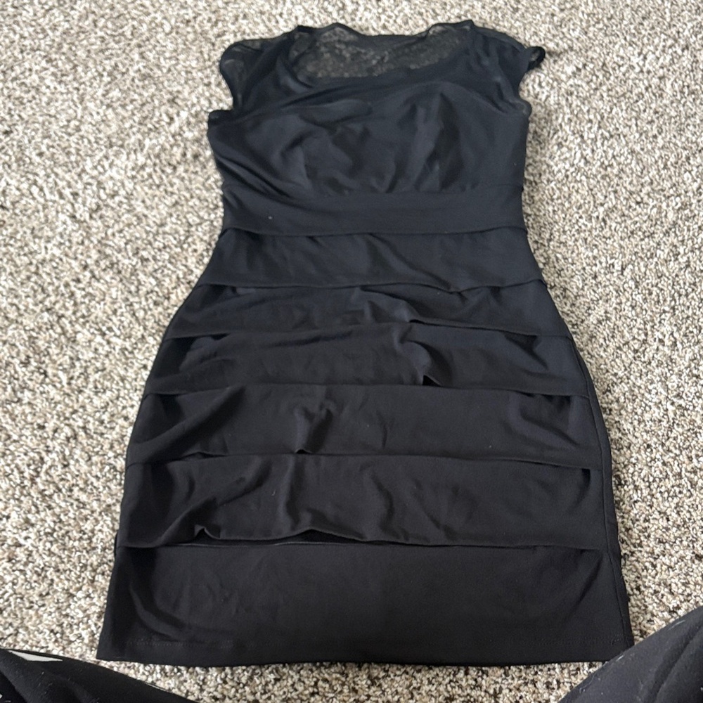 Sweet Storm Black Layered Mini Dress